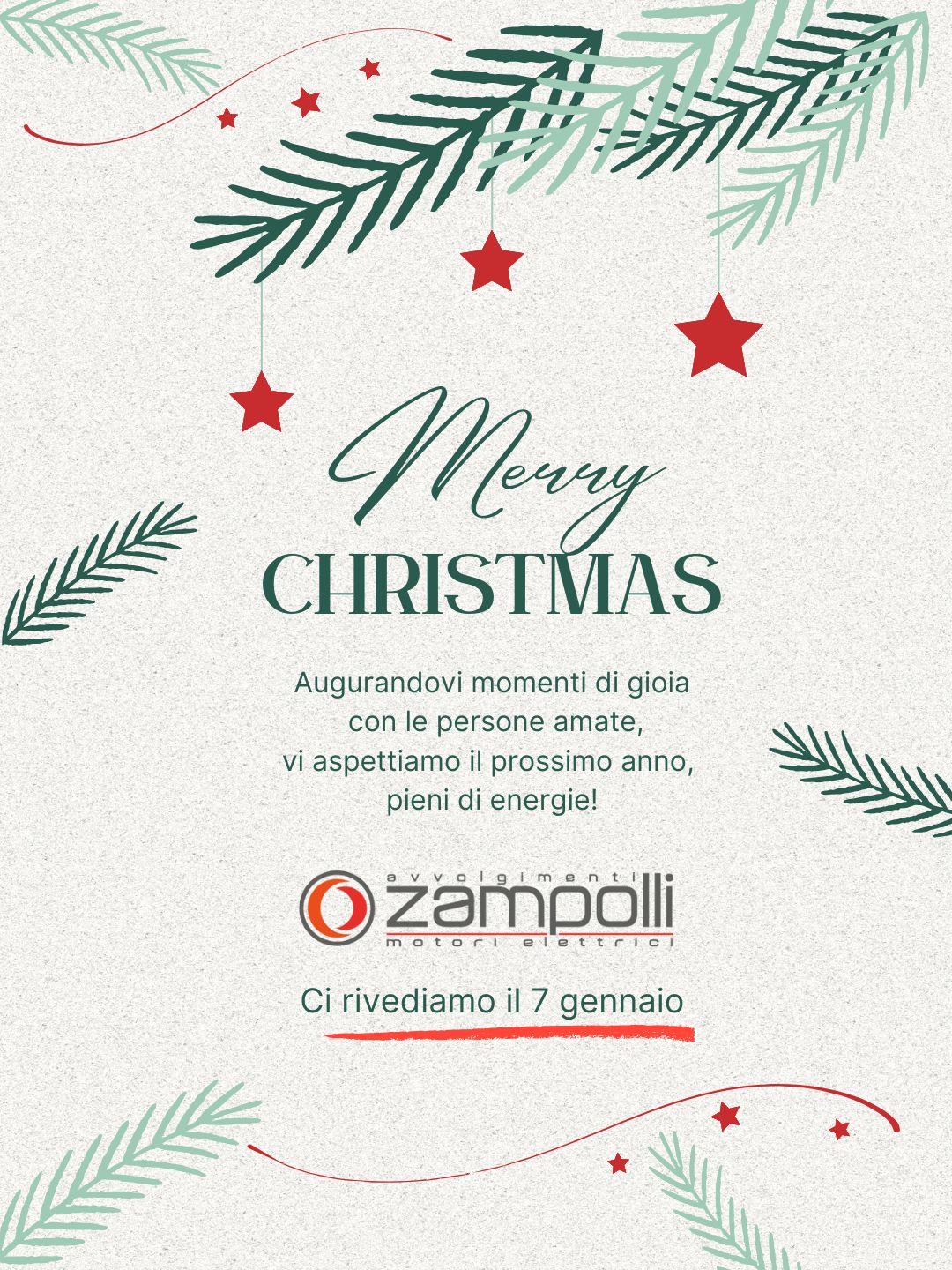 Auguri di Natale e riapertura il 7 gennaio