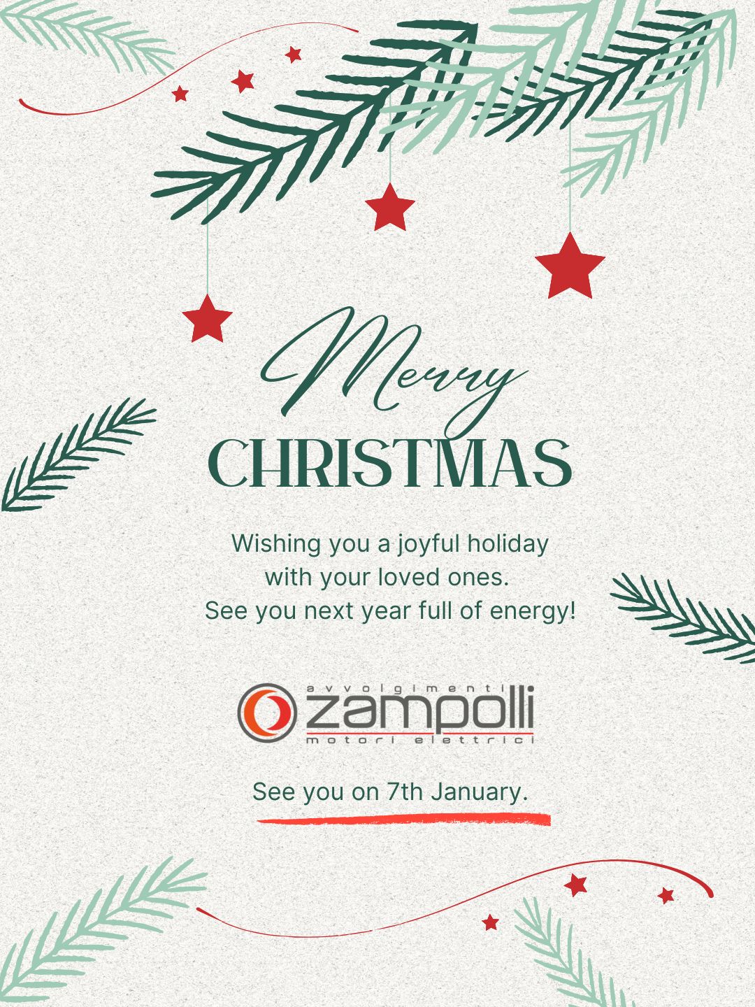 Christmas wishes and come back on 7 January